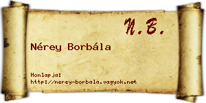 Nérey Borbála névjegykártya