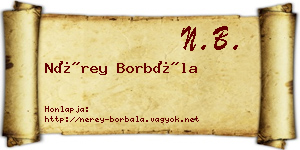 Nérey Borbála névjegykártya